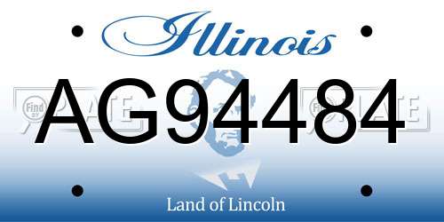 AG94484 Illinois License Plate