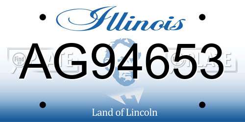 AG94653 Illinois License Plate