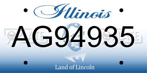 AG94935 Illinois License Plate