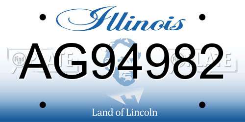 AG94982 Illinois License Plate