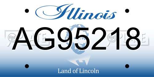 AG95218 Illinois License Plate