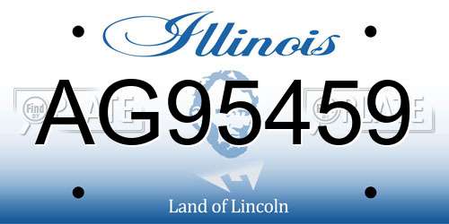 AG95459 Illinois License Plate