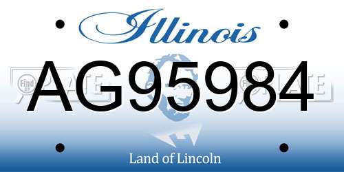 AG95984 Illinois License Plate