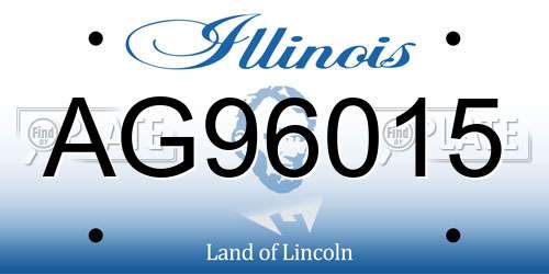 AG96015 Illinois License Plate