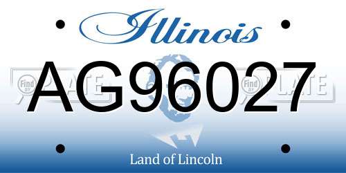AG96027 Illinois License Plate