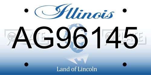 AG96145 Illinois License Plate