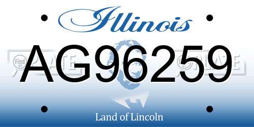 AG96259 Illinois License Plate