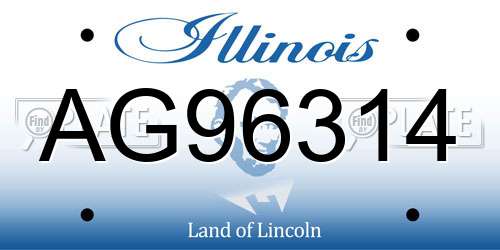 AG96314 Illinois License Plate