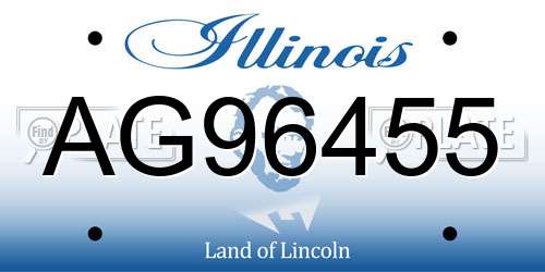 AG96455 Illinois License Plate