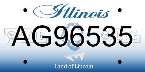 AG96535 Illinois License Plate