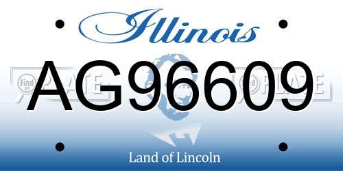 AG96609 Illinois License Plate
