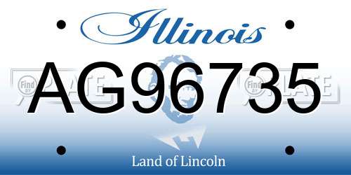 AG96735 Illinois License Plate