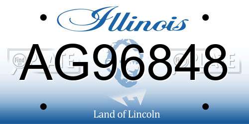 AG96848 Illinois License Plate