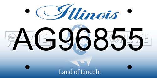 AG96855 Illinois License Plate