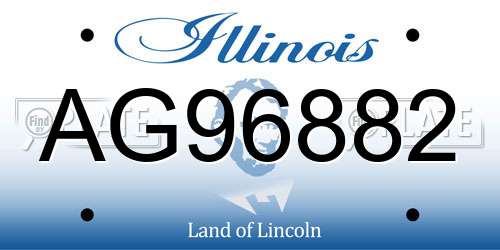 AG96882 Illinois License Plate
