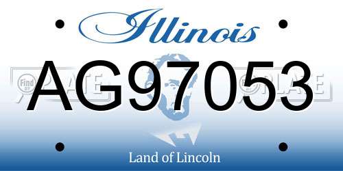 AG97053 Illinois License Plate
