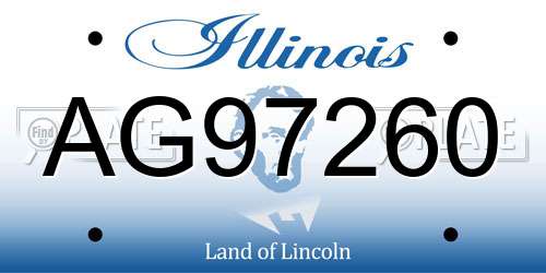 AG97260 Illinois License Plate