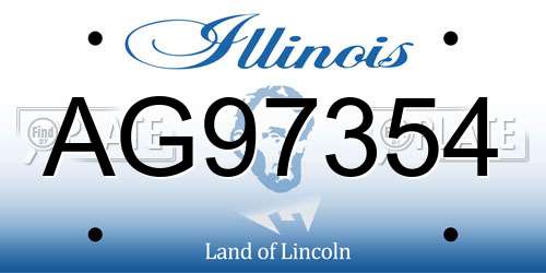 AG97354 Illinois License Plate