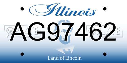 AG97462 Illinois License Plate