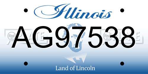 AG97538 Illinois License Plate