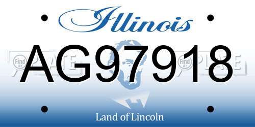 AG97918 Illinois License Plate