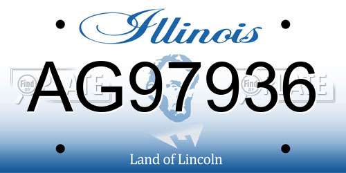 AG97936 Illinois License Plate