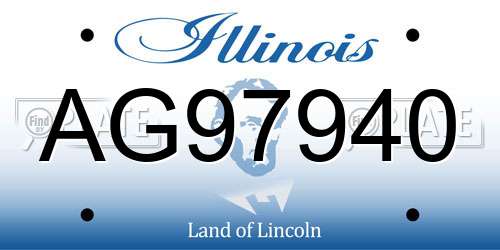 AG97940 Illinois License Plate