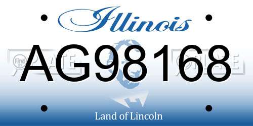 AG98168 Illinois License Plate
