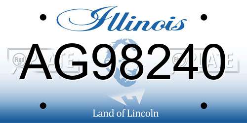 AG98240 Illinois License Plate