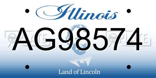 AG98574 Illinois License Plate