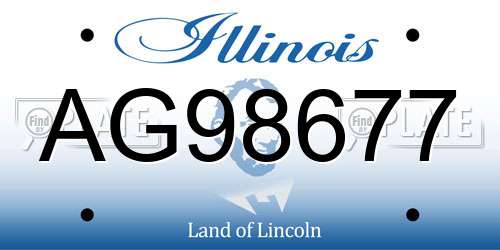 AG98677 Illinois License Plate
