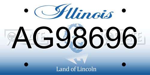 AG98696 Illinois License Plate