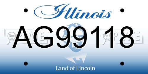 AG99118 Illinois License Plate