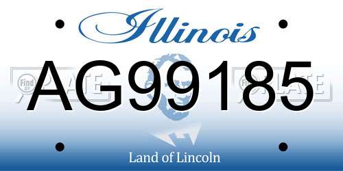 AG99185 Illinois License Plate