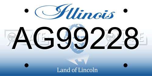 AG99228 Illinois License Plate