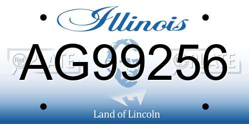 AG99256 Illinois License Plate