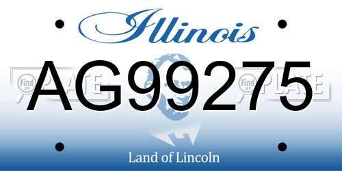 AG99275 Illinois License Plate