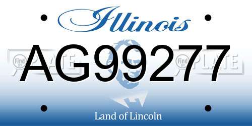 AG99277 Illinois License Plate