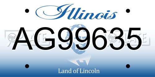 AG99635 Illinois License Plate