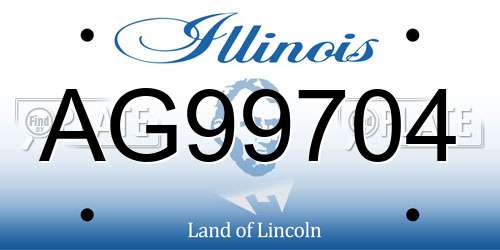 AG99704 Illinois License Plate