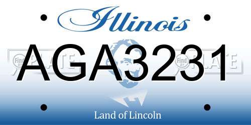 AGA3231 Illinois License Plate
