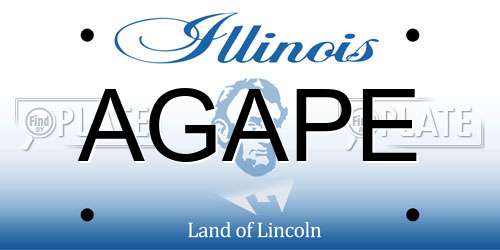 AGAPE Illinois License Plate