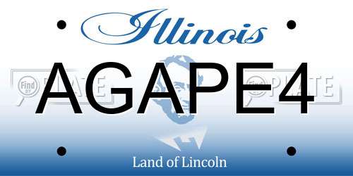 AGAPE4 Illinois License Plate
