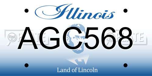 AGC568 Illinois License Plate