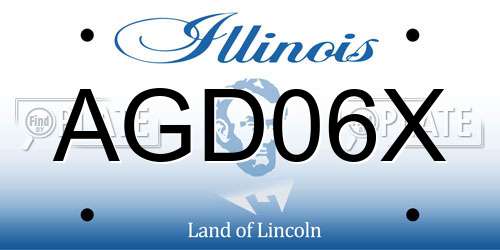 AGD06X Illinois License Plate