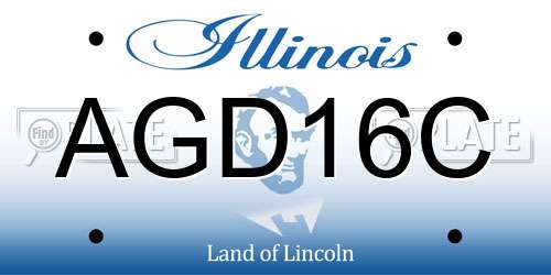 AGD16C Illinois License Plate