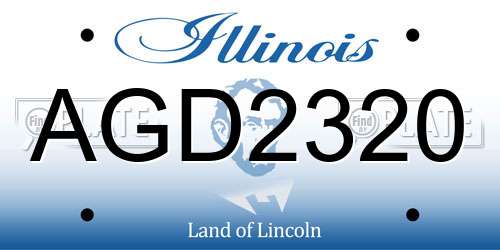 AGD2320 Illinois License Plate