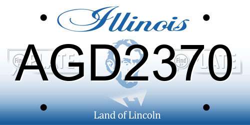 AGD2370 Illinois License Plate