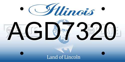 AGD7320 Illinois License Plate