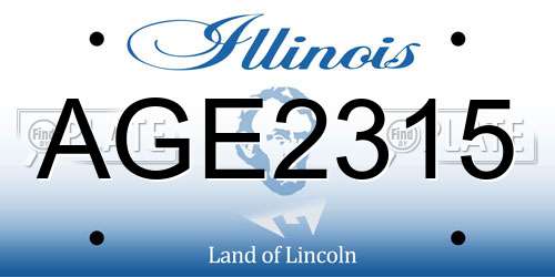 AGE2315 Illinois License Plate